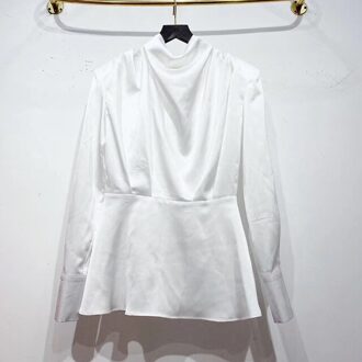 Vgh Wit Elegante Blouse Voor Vrouwen Coltrui Lange Mouwen Minimalistische Casual Shirt Vrouwelijke Mode Kleding Voorjaar Stijlvolle wit / L