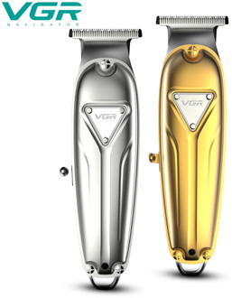 VGR 056 All-metal Barber Professional Hair Clipper Electric Cordless LCD Hair Trimmer Gold Silver Hair Cutting Machine Mower