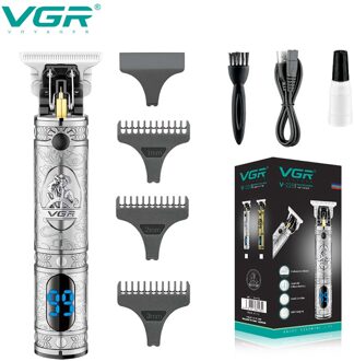 Vgr 228 Tondeuse Professionele Persoonlijke Verzorging Kapper Trimmer Voor Mannen Upgrade T9 Lcd Elektrische Tondeuse Clippers Vgr V228 Zilver