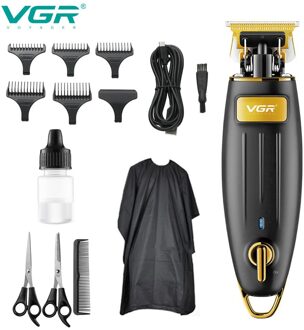 Vgr Elektrische Scheerapparaat Tondeuse Multifunctionele Tondeuse Olie Hoofd Oplaadbare Kaal Tondeuse Mannen Scheerapparaat Trimmer KIT-goud