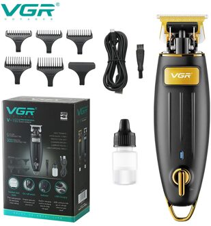 Vgr Elektrische Scheerapparaat Tondeuse Multifunctionele Tondeuse Olie Hoofd Oplaadbare Kaal Tondeuse Mannen Scheerapparaat Trimmer standaard--goud