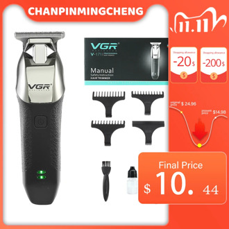 VGR New USB Electric Hair Clipper Zero Blade Hair Trimmer For Pomade Hair Professional Barber Hair Clippers Hair Carving Shaver