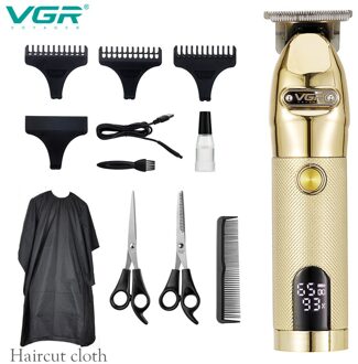 Vgr V-275 Professionele Elektrische Tondeuse Kapper Salon Usb Lading Mannen Cordless Led Display Kapsel Tondeuse KIT-goud