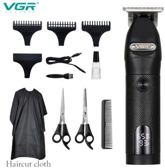 Vgr V-275 Professionele Elektrische Tondeuse Kapper Salon Usb Lading Mannen Cordless Led Display Kapsel Tondeuse KIT-zwart