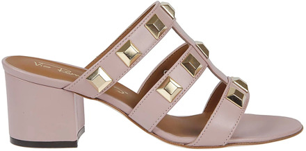 Via Roma 15 Roze Studded Band Mules voor vrouwen Via Roma 15 , Pink , Dames - 36 Eu,36 1/2 Eu,39 Eu,38 1/2 Eu,38 Eu,37 EU