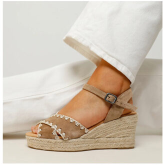 Via Vai luisa ayla espadrilles dames sandalen met hak dames Beige - 41