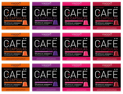 VIAGGIO ESPRESSO - 120 coffee capsules compatible with Nespresso machines (intense MIX)