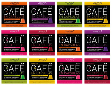 VIAGGIO ESPRESSO - 120 coffee capsules compatible with Nespresso machines (selection without decaffeinate)