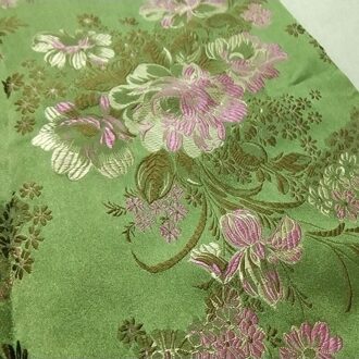 Viaphil Pretty Green Blooming Peony Bloem Jacquard Kleding Kostuum Patchwork 50X72Cm Doek Jurk Bekleding Inrichting