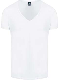 Vibamboru T-Shirt Diepe V-Hals Wit 4-Pack - XXL