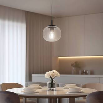 Vibe hanglamp, helder glas, Ø 20 cm helder, zwart