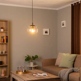 Vibe hanglamp, helder glas, Ø 25 cm helder, zwart