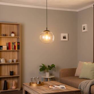 Vibe hanglamp, helder glas, Ø 30 cm helder, zwart