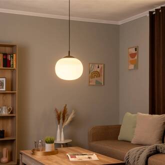 Vibe hanglamp, opaalwit glas, Ø 30 cm opaalwit, zwart