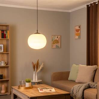 Vibe hanglamp, opaalwit glas, Ø 35 cm opaalwit, zwart