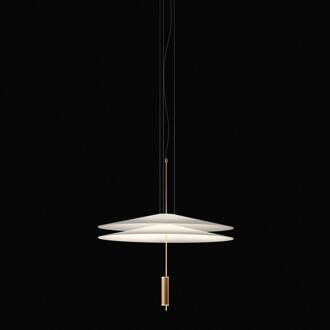 Vibia Flamingo - LED hanglamp 2 kappen, goud mat goud, opaal