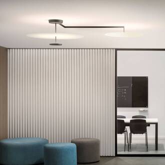 Vibia Flat LED plafondlamp 3-lamps Ø 90 cm wit wit, zwart