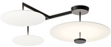Vibia Flat LED plafondlamp 4-lamps Ø 55 cm wit wit, zwart