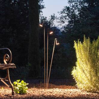 Vibia LED buiten vloerlamp Brisa, 3-lamps, bruin bruin mat