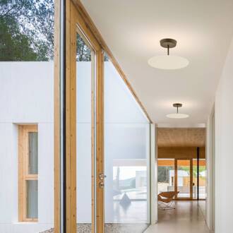 Vibia LED plafondlamp Flat, wit, Ø 40 cm, DALI dimbaar wit, zwart