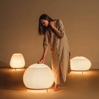 Vibia LED vloerlamp Knit 7492 beige hoogte 51 cm 927 Casambi