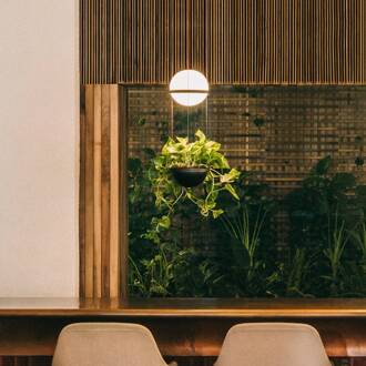 Vibia Palma 3724 hanglamp, plantenbak, grafiet grafiet, opaalwit