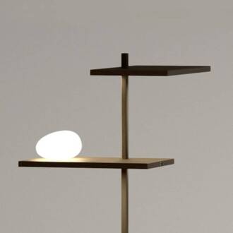 Vibia Suite multifunctionele LED vloerlamp 133 cm mat chocolade, opaal