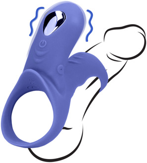 Vibrerende Cockring met Clit Stimulatie - Tamiya Blauw