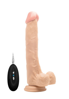 Vibrerende Realistische Cock met Scrotum - 10 / 25 cm