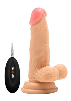 Vibrerende Realistische Cock met Scrotum - 6 / 15 cm