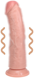 Vibrerende Regelmatige Gebogen Dildo - 6 / 15,5 cm - Vlees