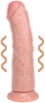 Vibrerende Reguliere Gebogen Dildo - 8 / 20,5 cm - Vlees
