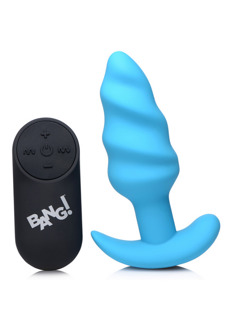 Vibrerende Silicone Swirl Butt Plug met Afstandsbediening - Vibrerende Silicone Swirl Butt Plug met Afstandsbediening
