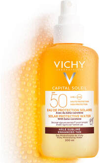 VICHY Capital Soleil Zonnebrand water SPF50 - 200ml - optimale bruine teint