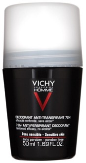 VICHY Homme Roll On Deodorant Sensitive Skin 72h - 50 ml