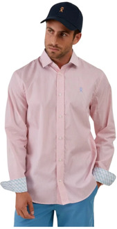 Vicomte A. Katoenen Overhemd - Klassieke Stijl Vicomte A. , Pink , Heren - 2Xl,3Xl