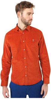 Vicomte A. Katoenen Overhemd - Vicomte a Vicomte A. , Orange , Heren - Xl,S
