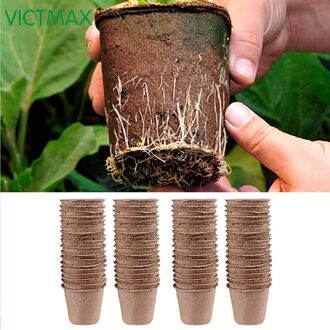 Victmax 100 Stks/set 8*8*8 Cm Papier Pulp Zaailing Cup Kwekerij Potten Biologisch Afbreekbare Bloempot Voor Tuin supplies