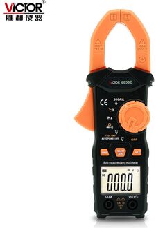 Victor VC6056D Digitale Stroomtang Multimeter Ac/Dc Stroom Spanning Weerstand Ampèremeter Tester 600A 32Mm Kaak Met Zwart tas