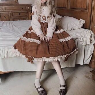 Victoriaanse Vintage Lolita Jurk Strik Angel Puff Pop Prinses Party Jurken Meisjes Japanse Zoete Kawaii Lolita Kostuum Jurk Jiaotang