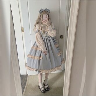 Victoriaanse Vintage Lolita Jurk Strik Angel Puff Pop Prinses Party Jurken Meisjes Japanse Zoete Kawaii Lolita Kostuum Jurk Nailan