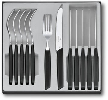 Victorinox Bestekset Swiss Modern - 12-delig - Zwart - Tafelmes/-Vork