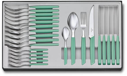 Victorinox Bestekset Swiss Modern - 24-delig - Pastel Groen - RVS/PP