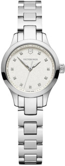 Victorinox Dames stalen horloge, witte kast, zilveren band Victorinox , Gray , Dames - ONE Size