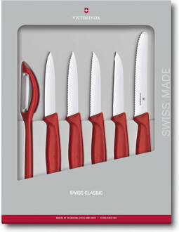 Victorinox Swiss Classic groentemessen 6 stuks rood