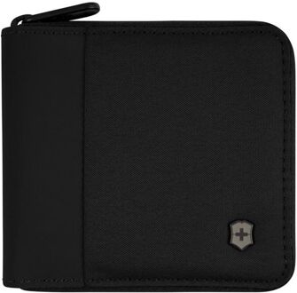 Victorinox Travel Essentials Zip-Around Wallet black heren portemonnee Zwart - H 10 x B 11 x D 2 cm