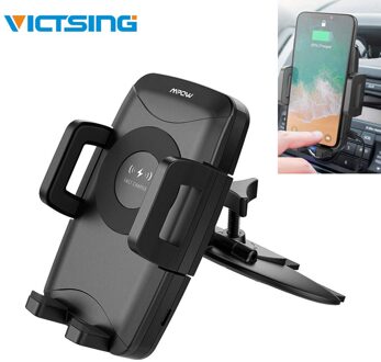 Victsing Qi Snelle Draadloze Oplader Cd Slot Auto Telefoon Mount Auto Opladen Powers Universele Auto Telefoon Houder Voor Iphone X 8 7 6 6S