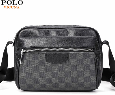 VICUNA POLO Brand Casual Mens Leather Messenger Bag Travel Crossbody Shoulder Bags For Men Ins Style Man Handbag bolsa male