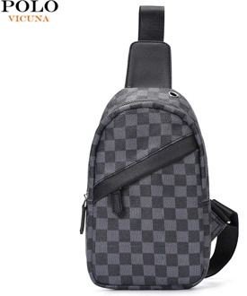 VICUNA POLO Brand Mens Cross Body Bags Travel Sling Chest Bag For Man Leisure Plaid Shoulder Bags bolsa dropshipping
