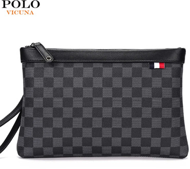 VICUNA POLO Brand Plaid Design Mens Envelope Clutch Bag Leisure Clutch Wallet Fashion Men Handbag Dropshipping